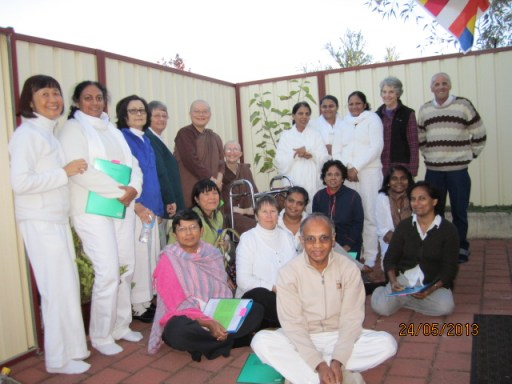 Ayya Vayama Bhikkhuni, Ayya Seri Bhikkhuni and the participants on Vesak day, 24th of May 2013 at Patacara Bhikkhuni Hermitage.