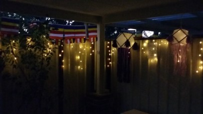The traditional Vesak Lanterns and lights at Patacara Bhikkhuni Hermitage.