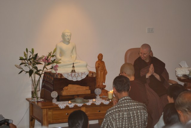 Lighting of Incense and candles at the End of Rains Cloth Offering Ceremony 2015 at Patacara Bhikkhuni Hermitage, Photo by Havindra.