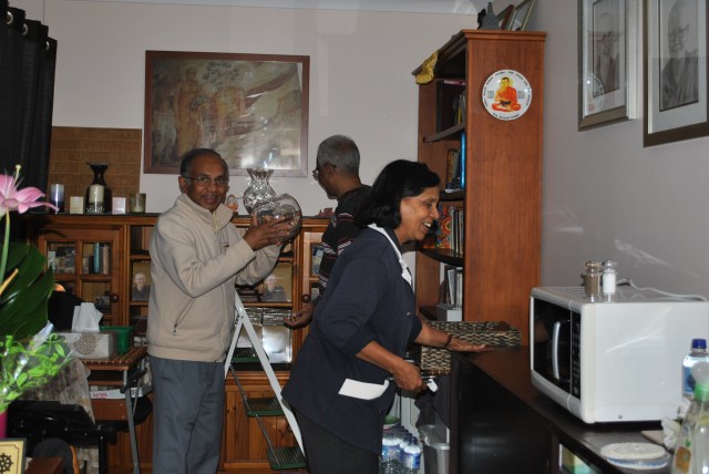 The volunteers inside the Sala of Patacara Bhikkhuni Hermitage on Sunday, 15th May 2016. Photo by Manora nad Havindra.