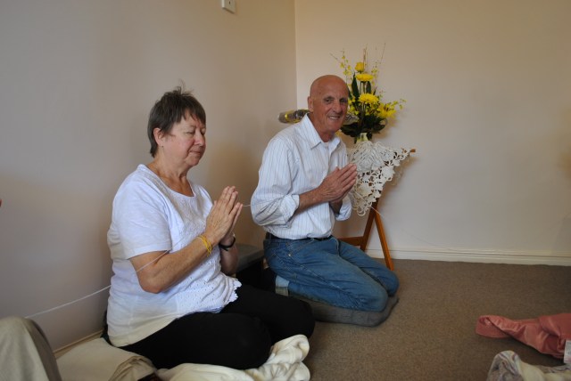 Merry and Trevor Taylor at the End of Rains Cloth Offering Ceremony 2016. Photo by Havindra.