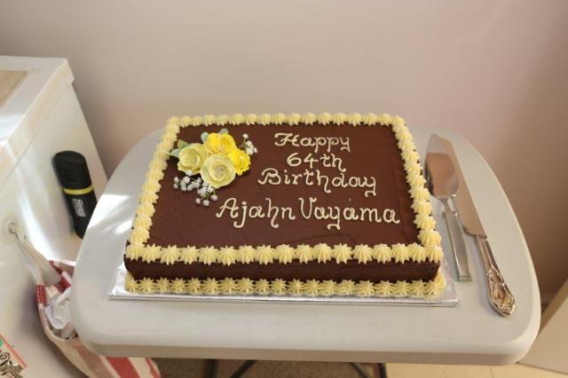 Ayya Vayama Bhikkhuni's birthday cake at Patacara Bhikkhuni Hermitage on 30th Ocober 2016. Photo by Zor